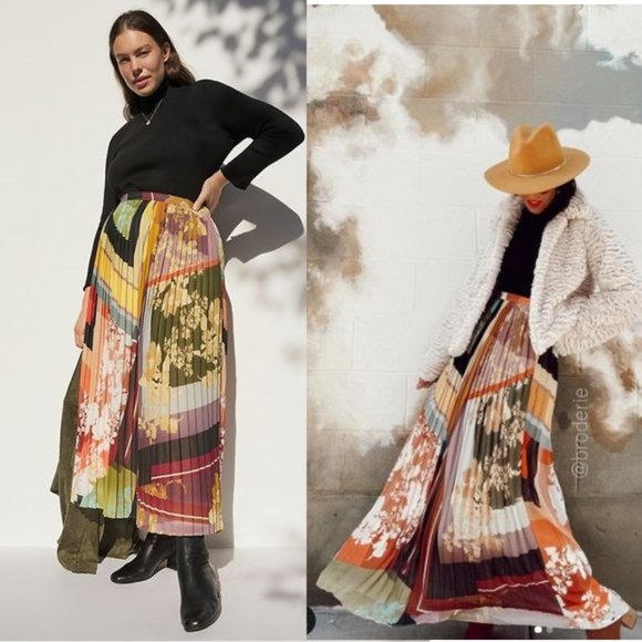 Anthropologie Dresses & Skirts - Anthropologie Maeve Consuela Pleated Maxi Skirt
